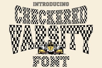 Design Projects with Checkered Varsity Fonts