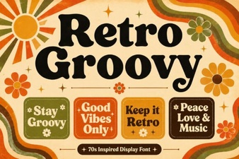 Retro Groovy Fonts for Creative Design Projects